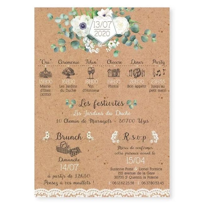 Faire-part : programme en branche ? 1