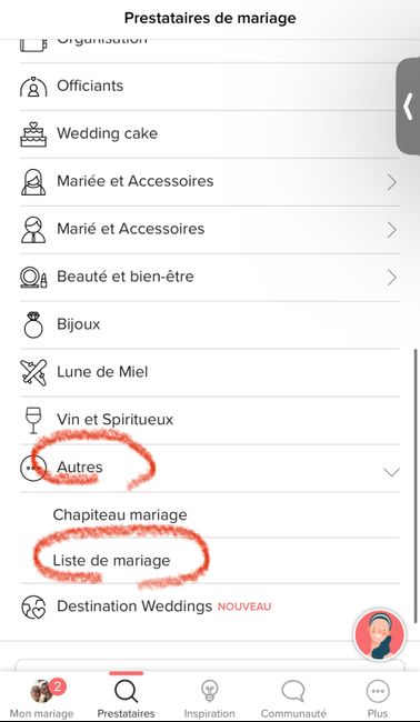 Liste de cadeaux de mariage 2