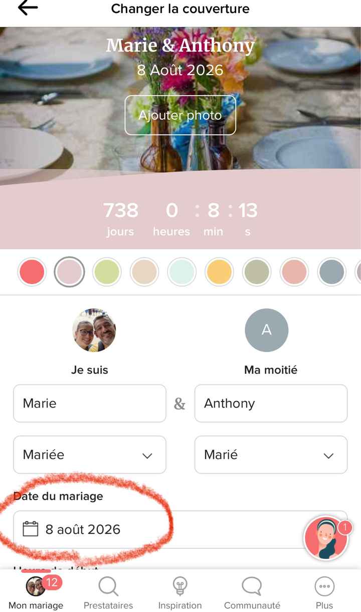 Changement de date - 2