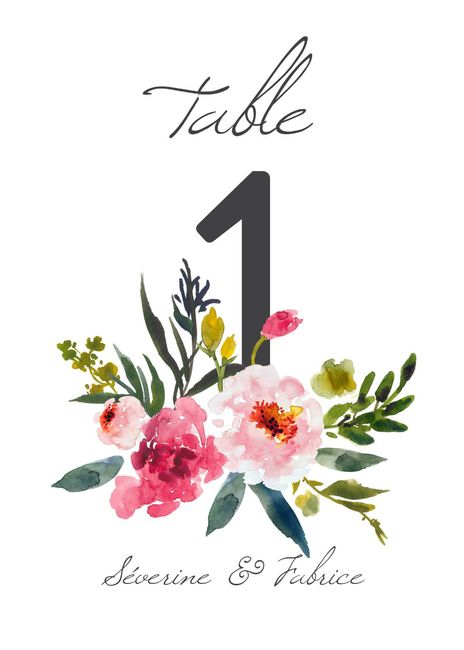 Exemple numéro de table Wedding chicks