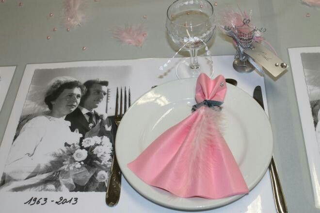 J'ai fais mon pliage de serviette pour mon mariage pour les femmes - 1