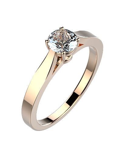 Bague or rose - aigue marine