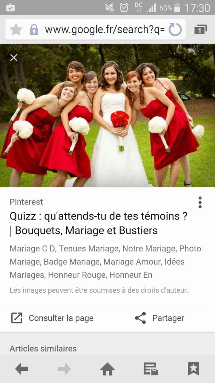 mes témoins sont en rouge