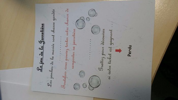 jeu de la jarretière il me manque les pastilles a gratter pour cacher le perdu
