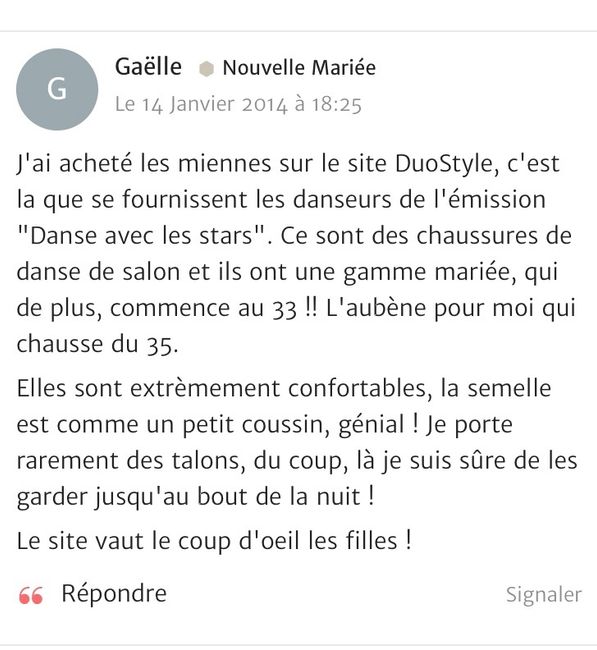 Conseils chaussures jour j - 1