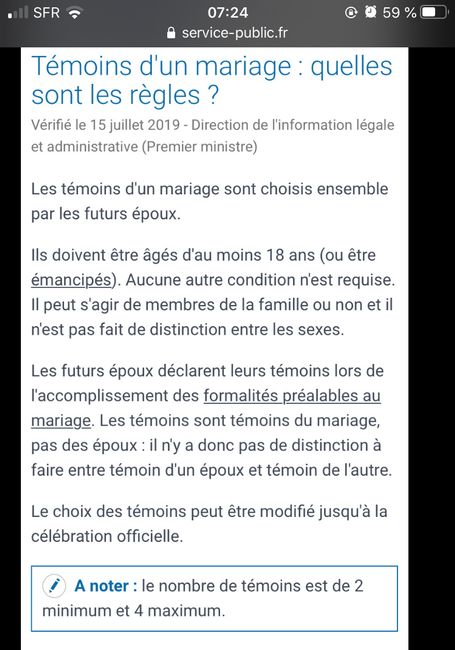 Nombre de témoins - 1