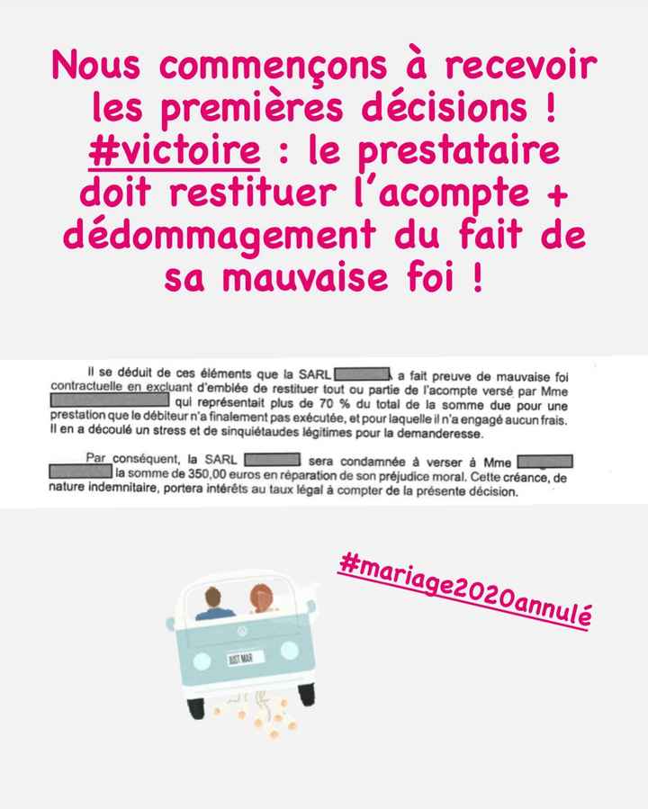 Remboursement acompte annulation covid - 2