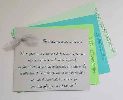 Carte pour témoin