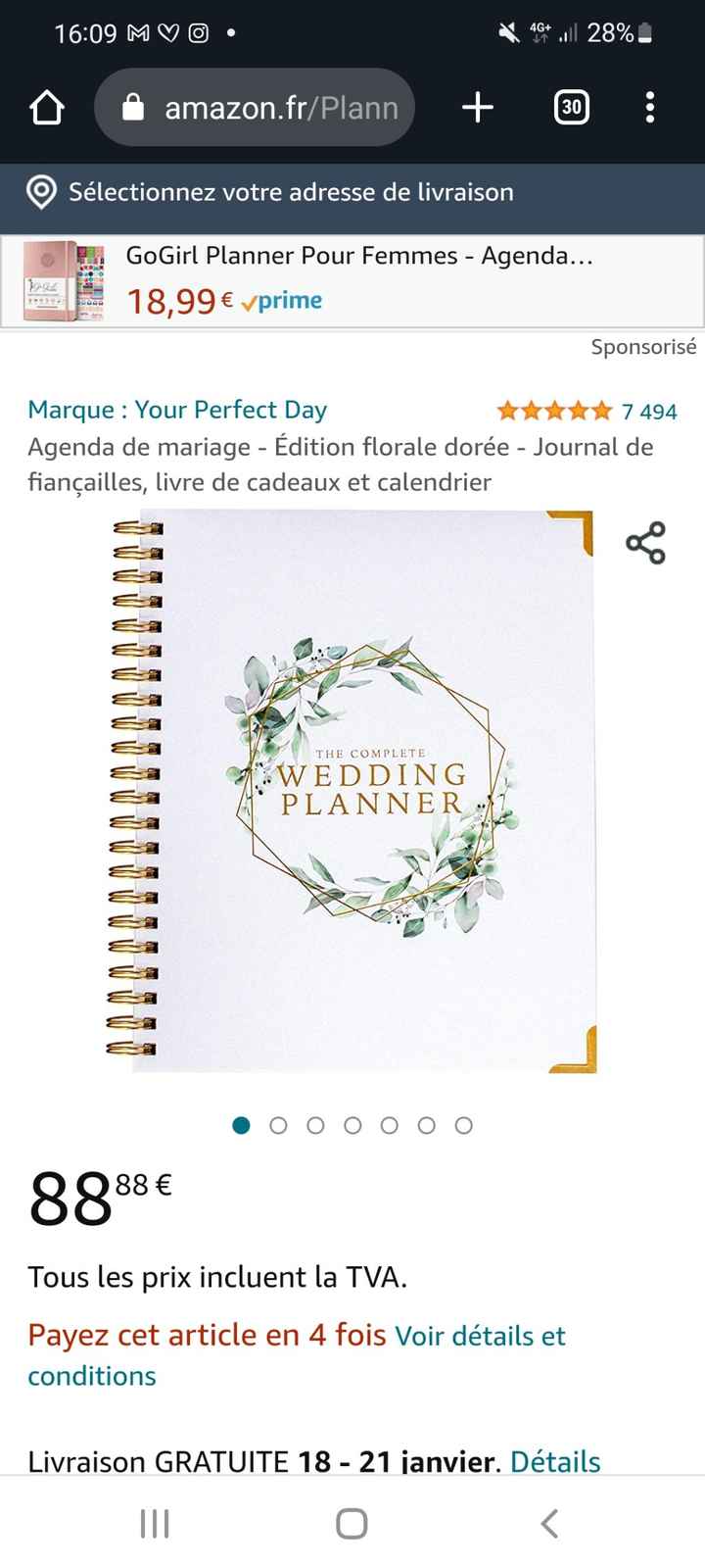 Agenda/planificateur de mariage - 1