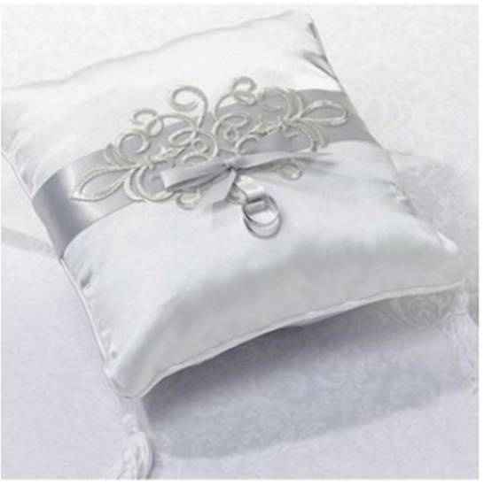 Coussin d'alliances en gris et blanc