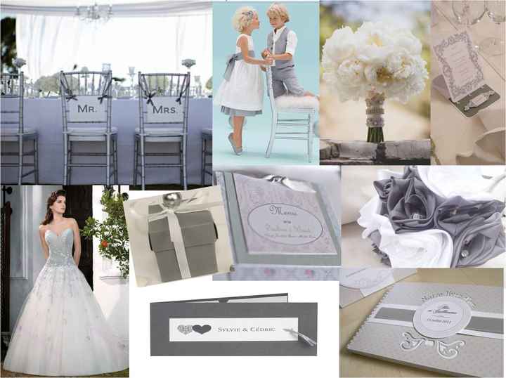 Mariage en gris et blanc