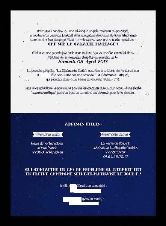 Texte faire part intérieur