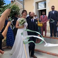 Bâton avec ruban ( fait maison ) pour la sortie de mairie et les photos de groupe. - 1