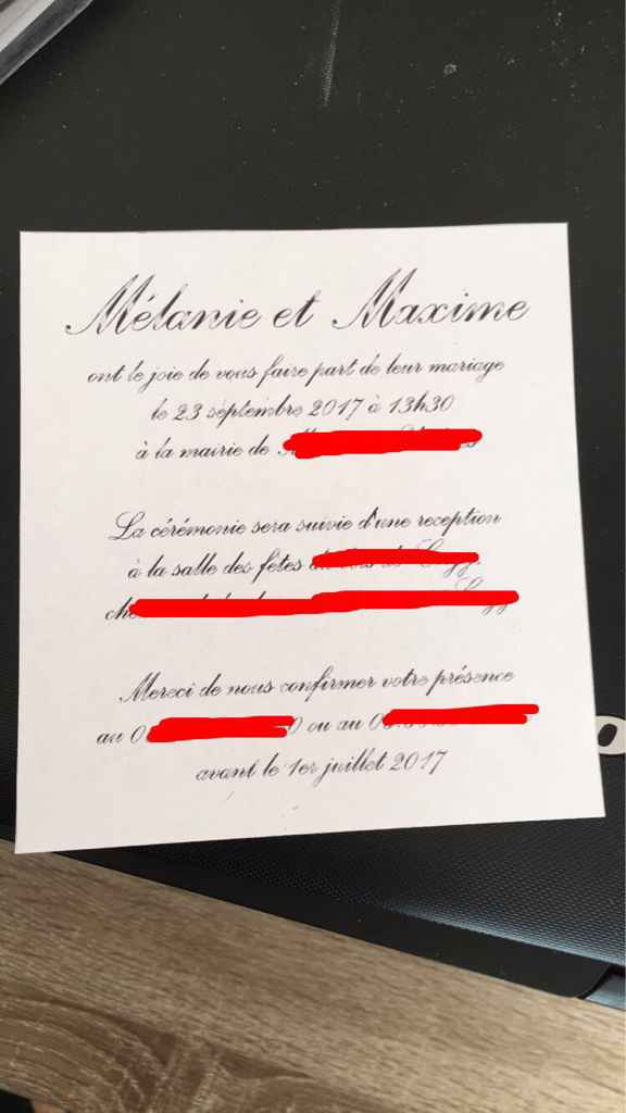 Avis sur mes enveloppes de faire-part - 1