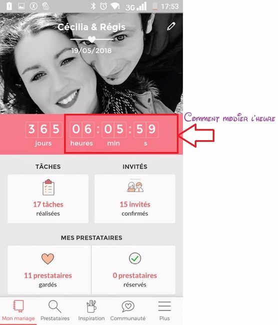 modification de l'heure