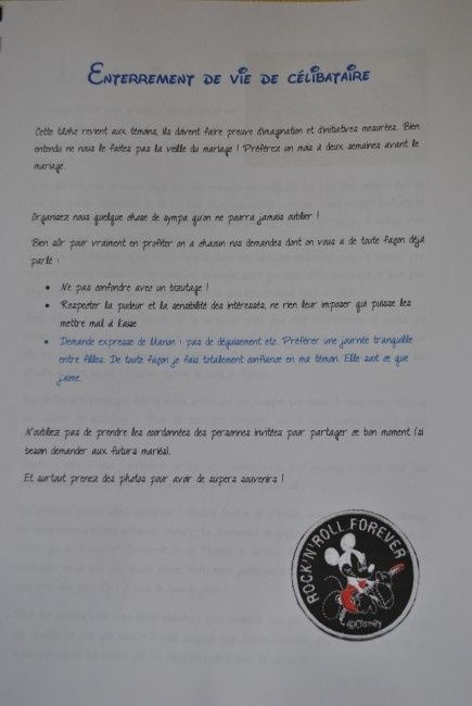 Livret demoiselle d'honneur