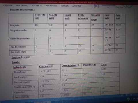 boissons autres repas