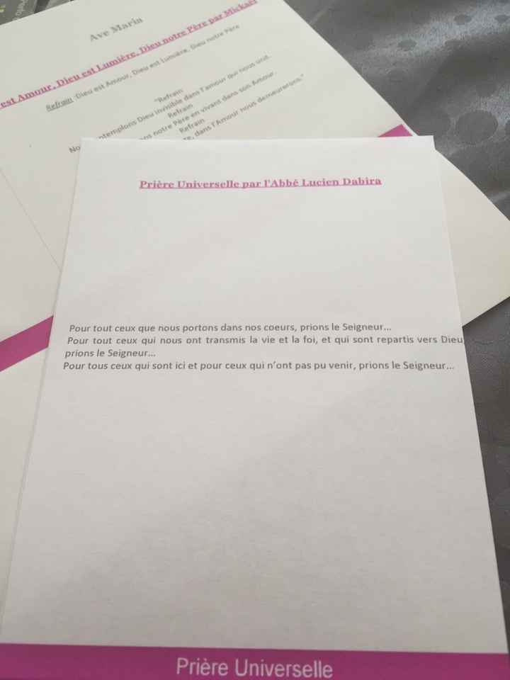 Contenu du livret de messe - 2