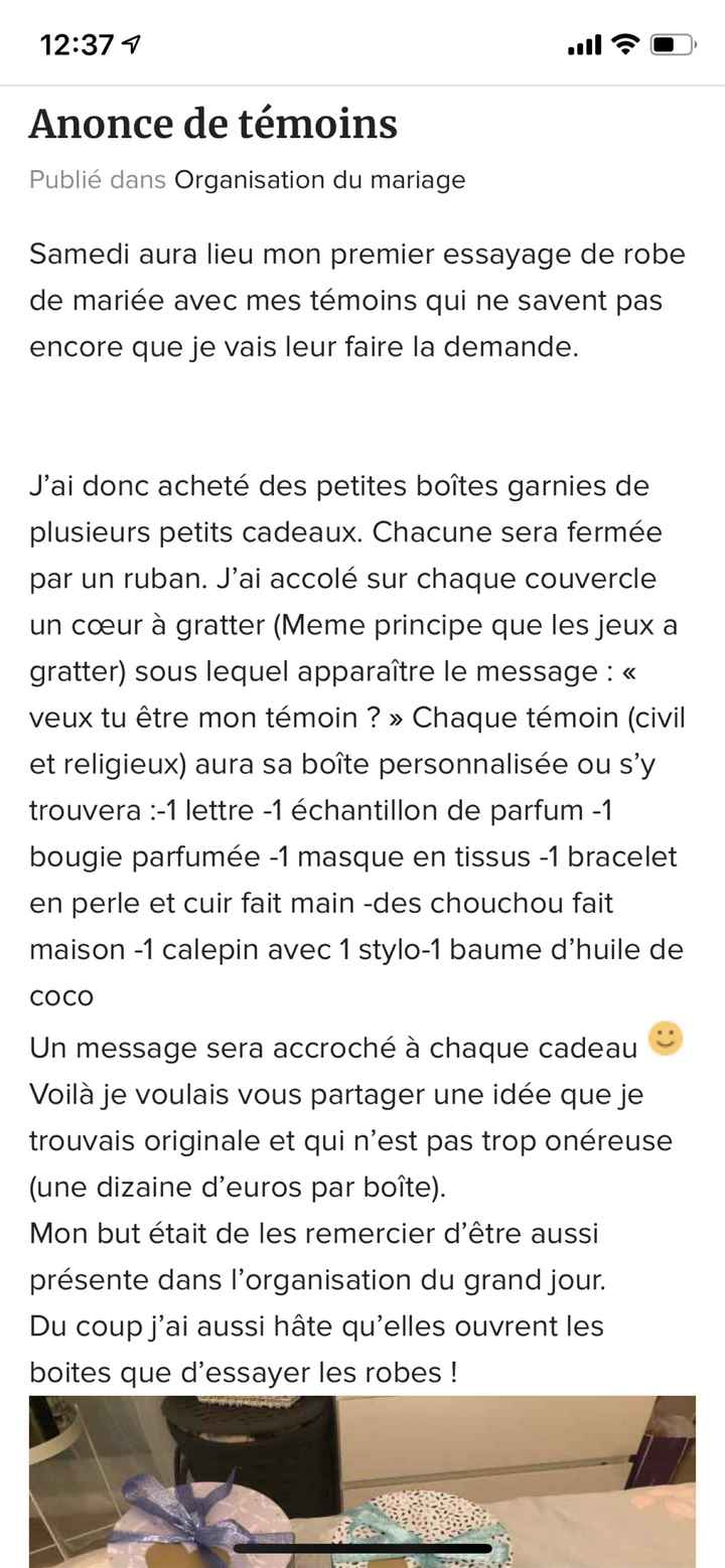 Idée pour un coffret pour mes témoins de l’amour - 1
