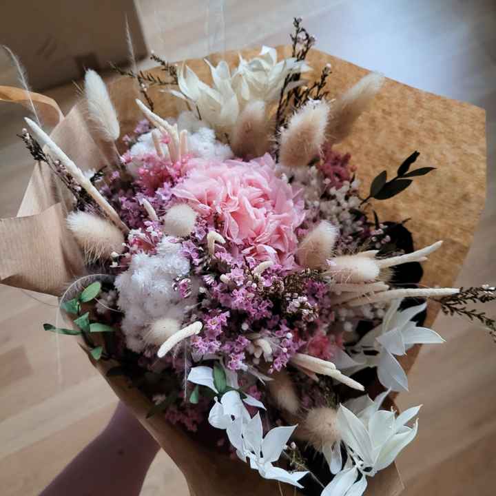 Bouquet de mariée fleurs séchées - 1
