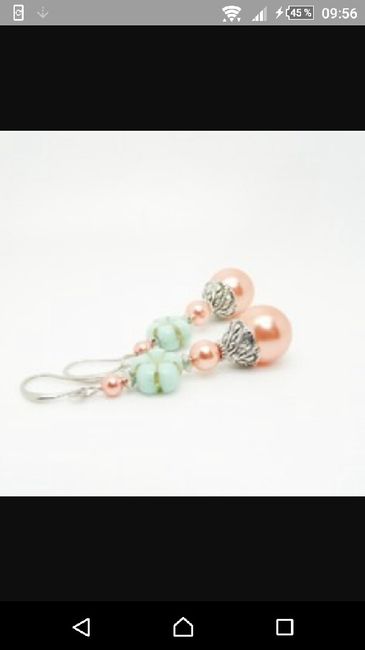 Boucles d'oreilles vert menthe et rose - 1
