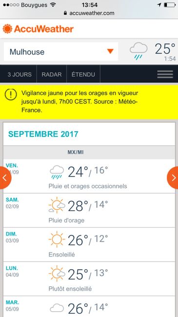 Mariées du 2 septembre - pluie? - 2