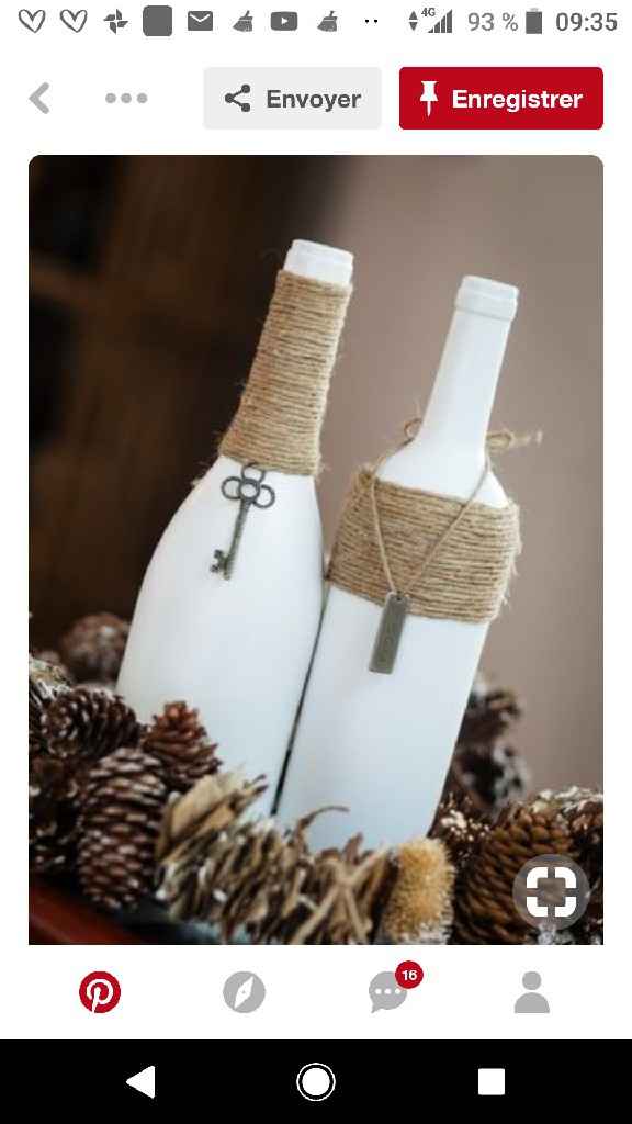 Bouteille bougeoir en sisal - 1