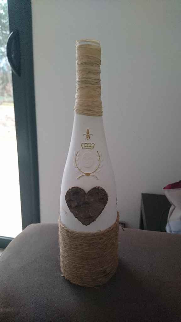 Bouteille bougeoir en sisal - 1