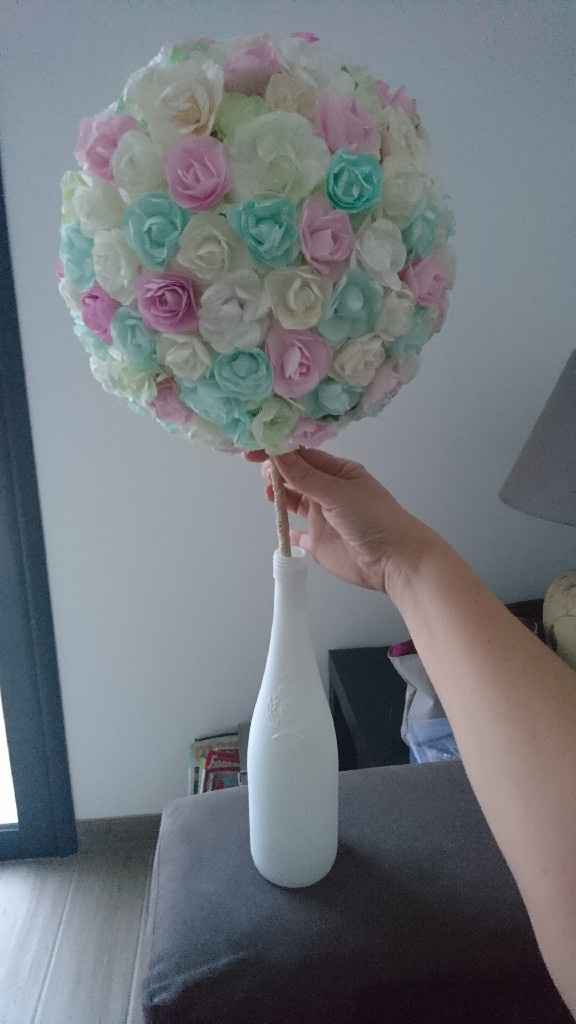 Boule de fleurs et bouteille sisal - 2