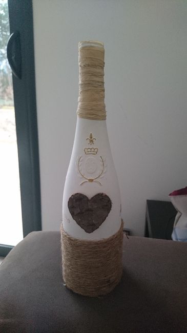 Bouteille bougeoir en sisal - 1