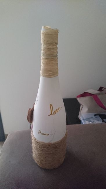 Bouteille bougeoir en sisal - 2