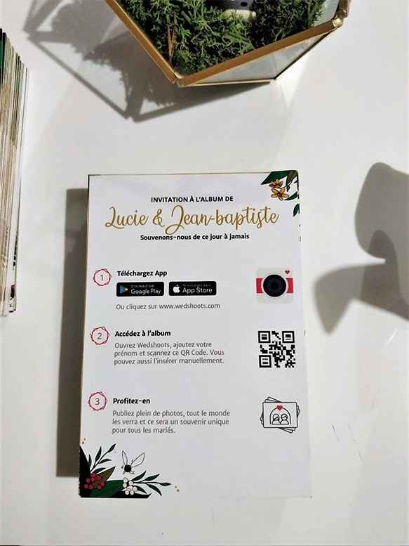 Les cartes Webshoot verso customisées