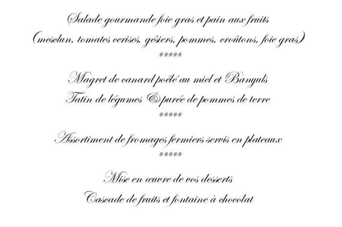 Le menu de ton mariage !  🍽️ 7