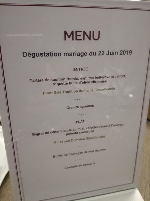 Le menu de votre mariage !!! 7