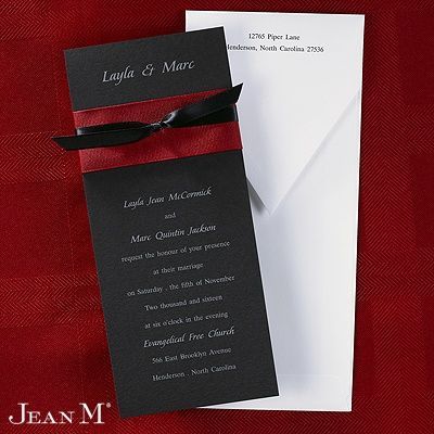 Faire part mariage thème noire et rouge 2