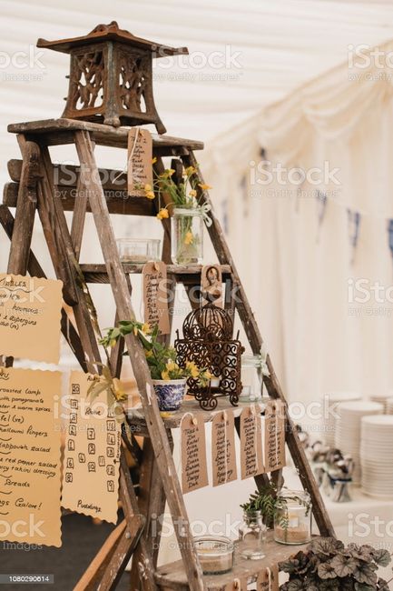 Plan de table sur échelle de bois 31