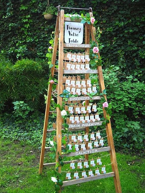 Plan de table sur échelle de bois 6