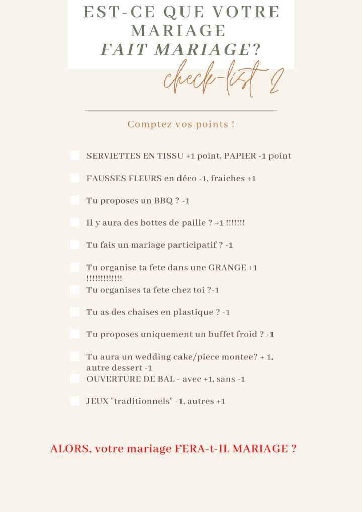 Est-ce que votre mariage fait mariage - faites un test ! - 1