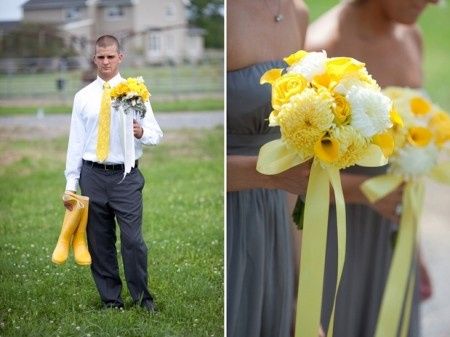 bouquet jaune et gris