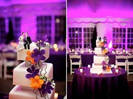 mariage violet orange