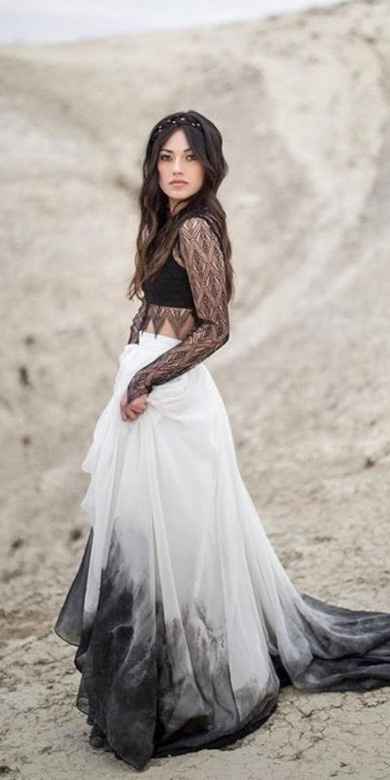 Robe de mariée dip-dyed version Black & White