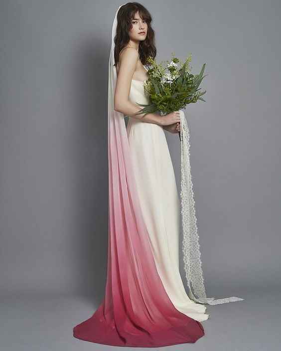 Robe de mariée dip-dyed version voile de la mariée