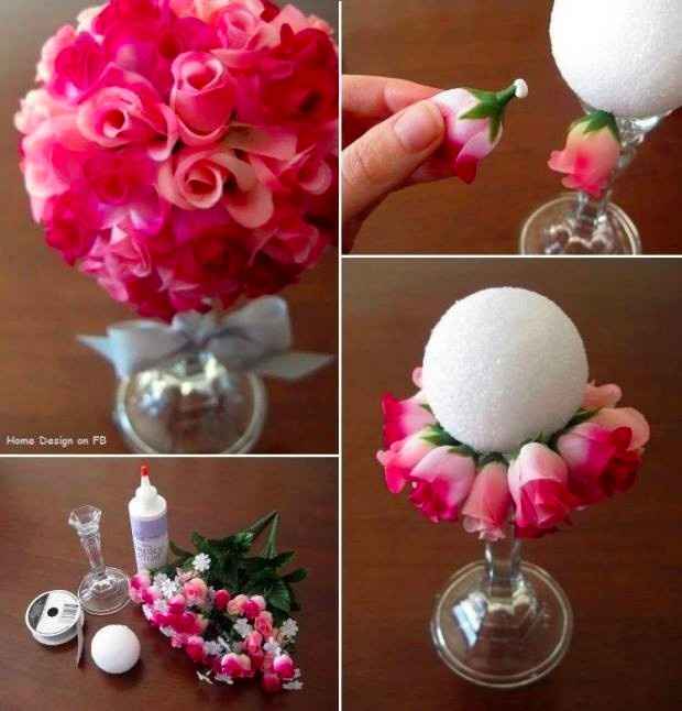 diy boule de roses