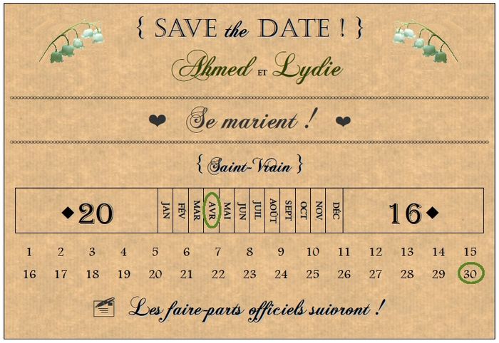 Nos save the date