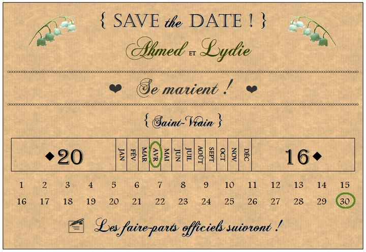 Nos save the date