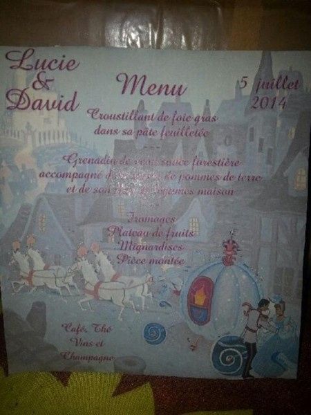 notre menu repas de mariage