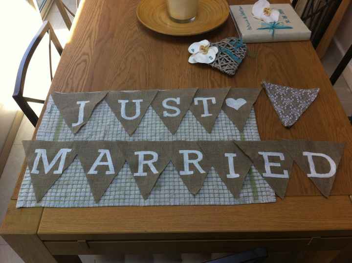 Banderole "just married" presque finie !