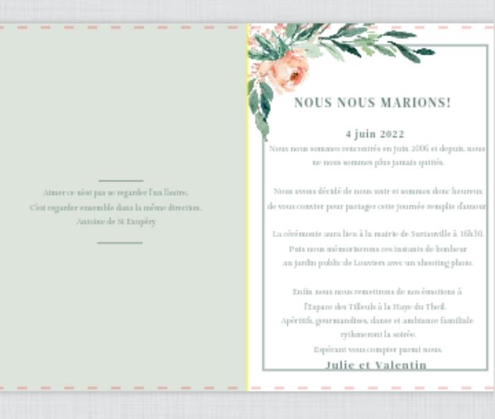 Concours voici mon Faire-part + Julie 2