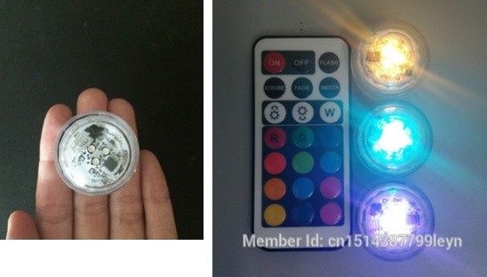 Petits LED submersibles (un peu plus grand qu'une pièce de 2EUR)
