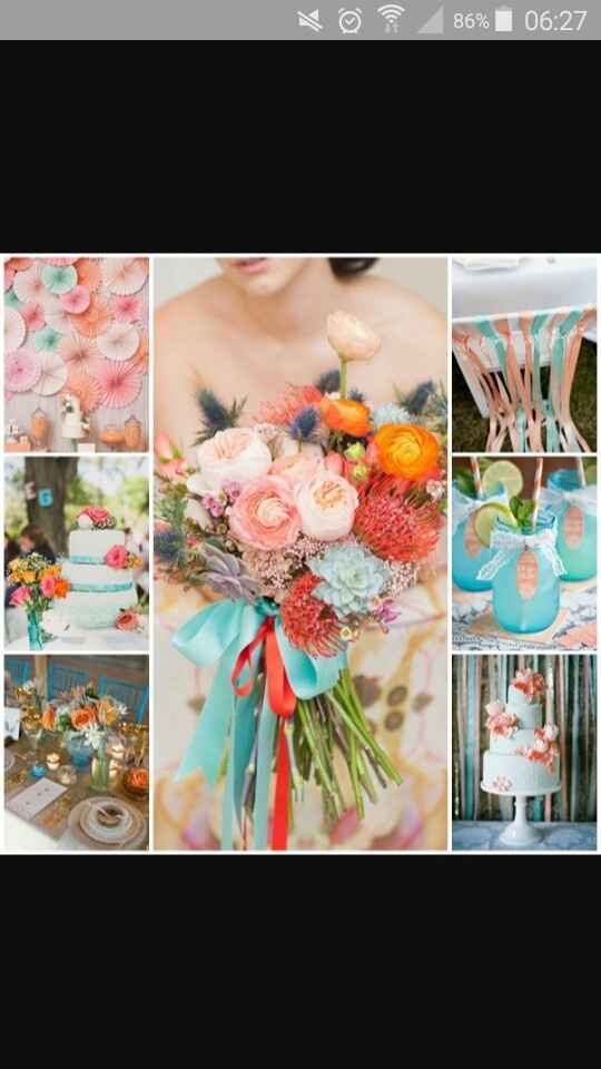 Idée déco bleu et pêche - 1